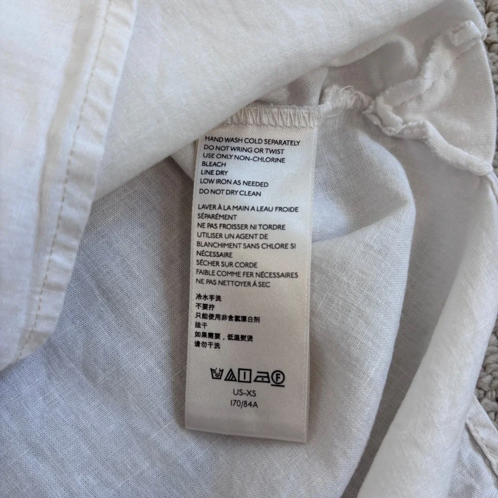We The Free People Keep It Simple Button Down Top Size XS Ivory Linen‎ Blend